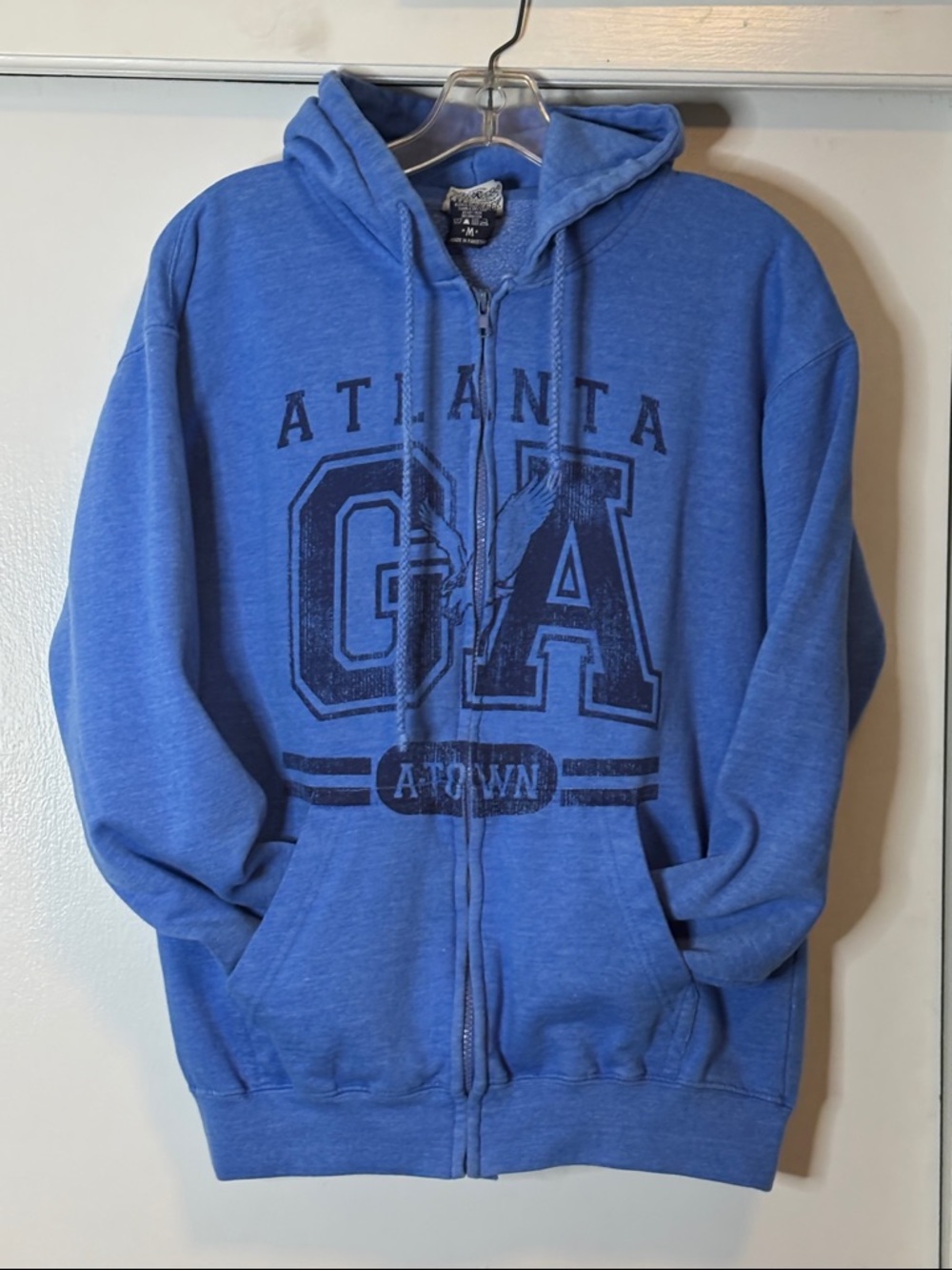 Atlanta GA Blue Zip-Up Hoodie
